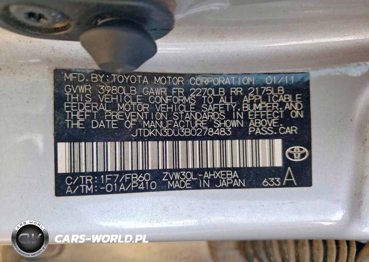 2011 Toyota Prius Three VIN:JTDKN3DU3B0278483 - 13