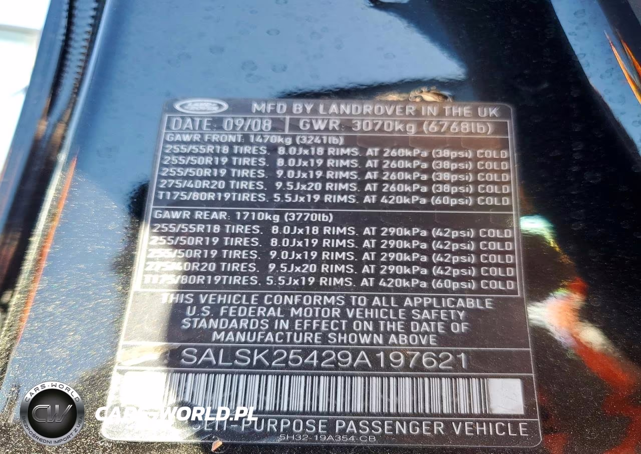 2009 Land Rover Range Rover Sport Hse VIN:SALSK25429A197621 - 13