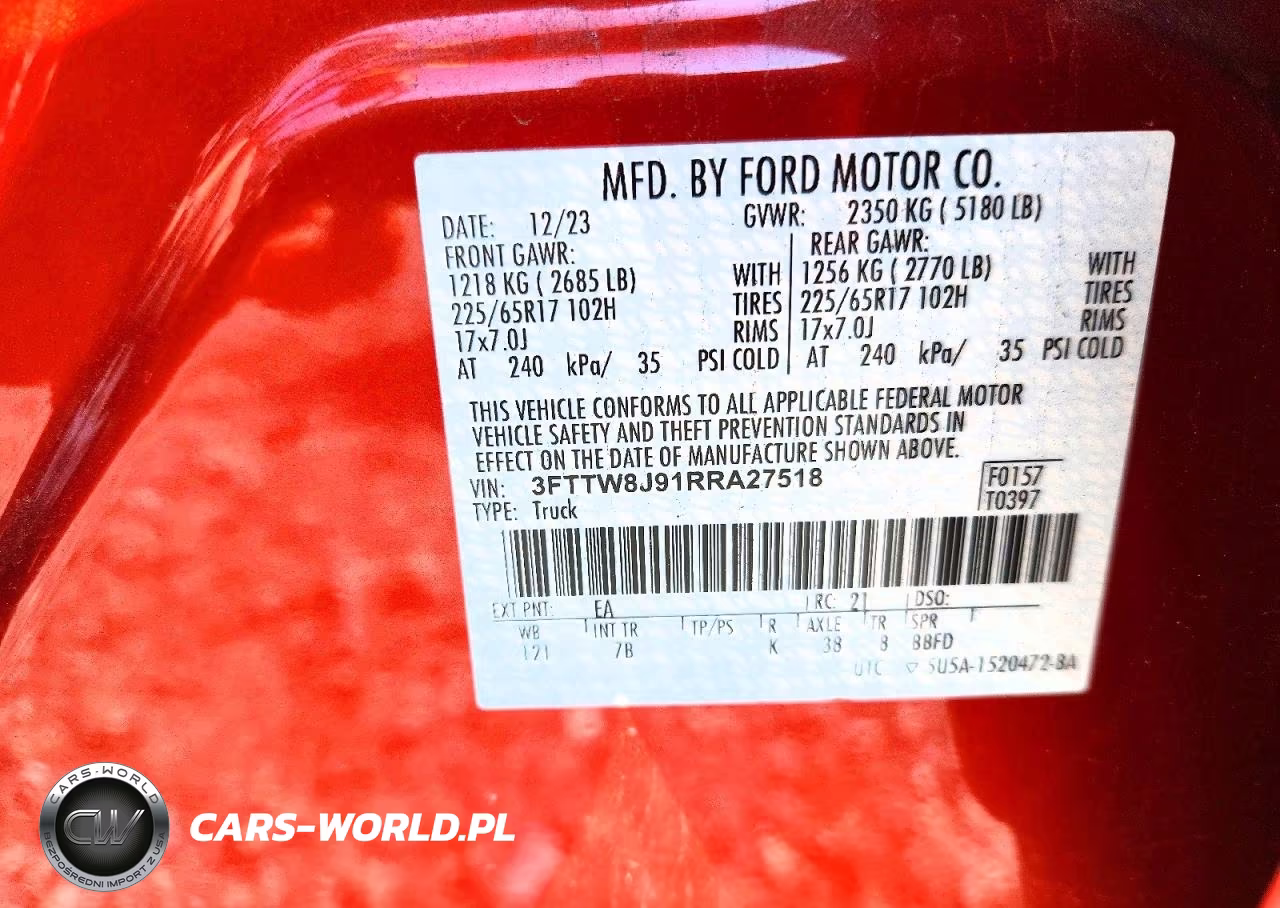 2024 Ford Maverick Xlt VIN:3FTTW8J91RRA27518 - 12