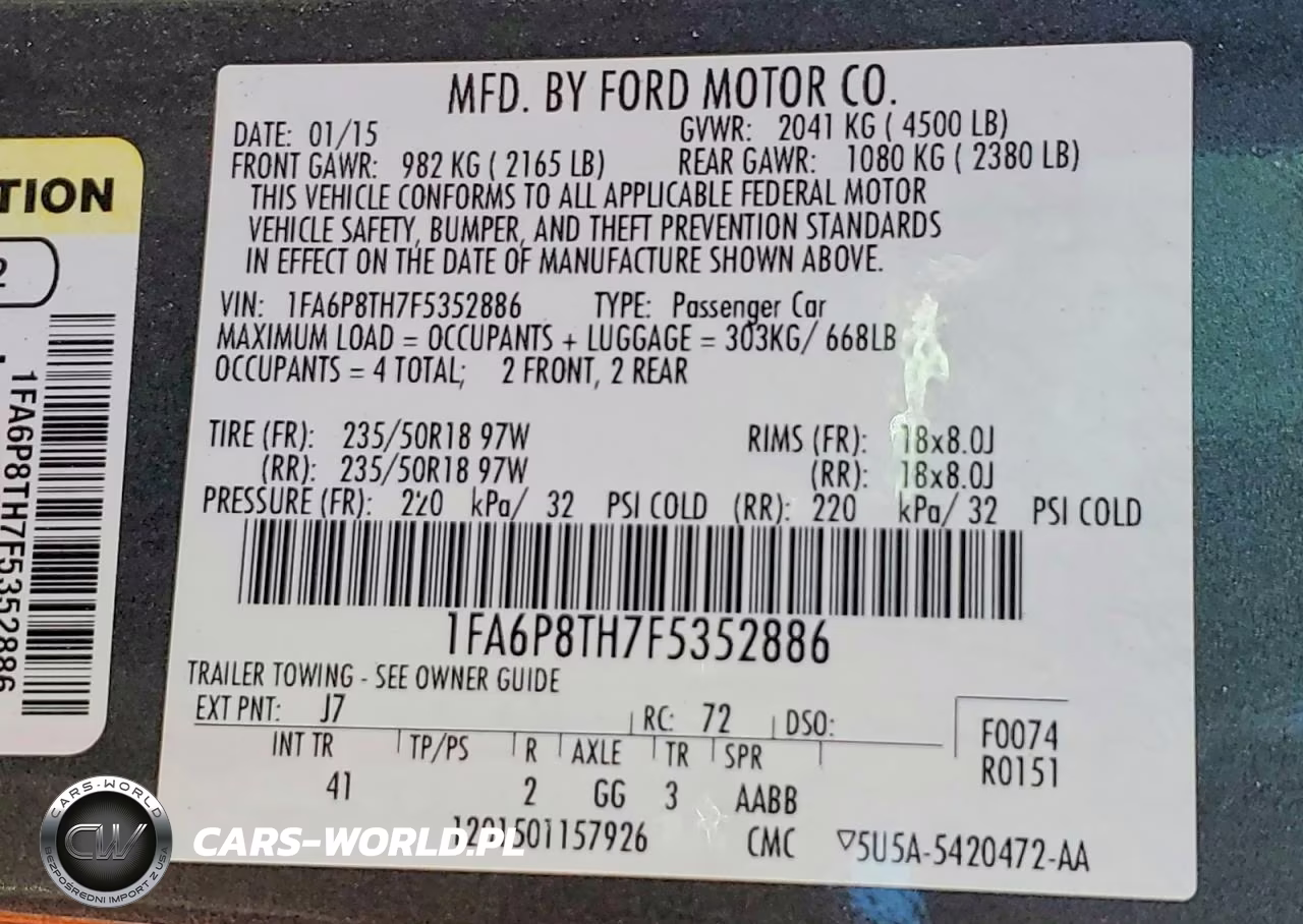 2015 Ford Mustang VIN:1FA6P8TH7F5352886 - 12