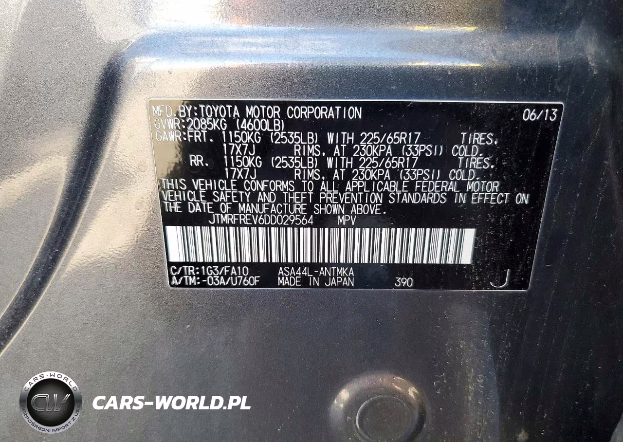 2013 Toyota Rav4 Xle VIN:JTMRFREV6DD029564 - 13