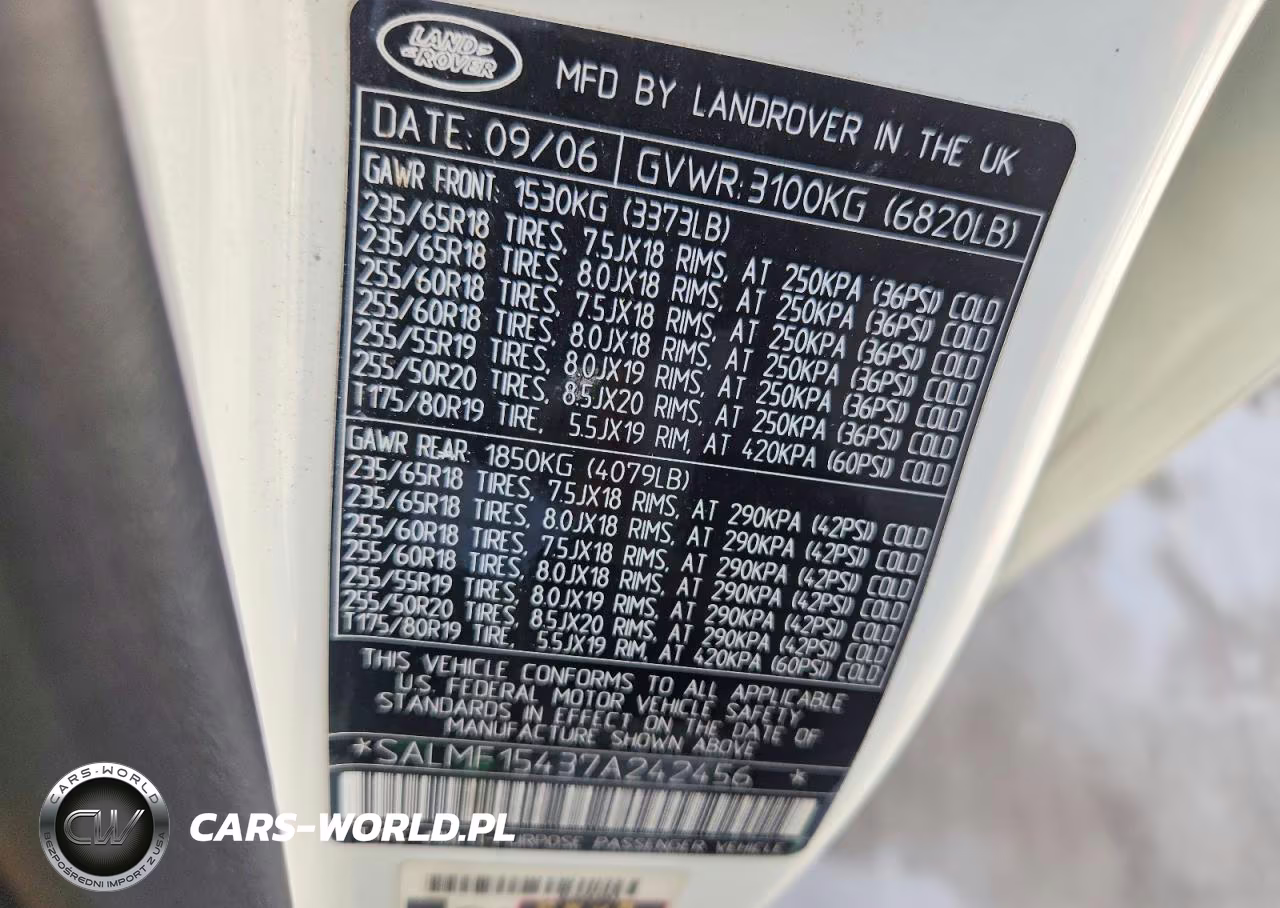2007 Land Rover Range Rover Hse VIN:SALMF15437A242456 - 13