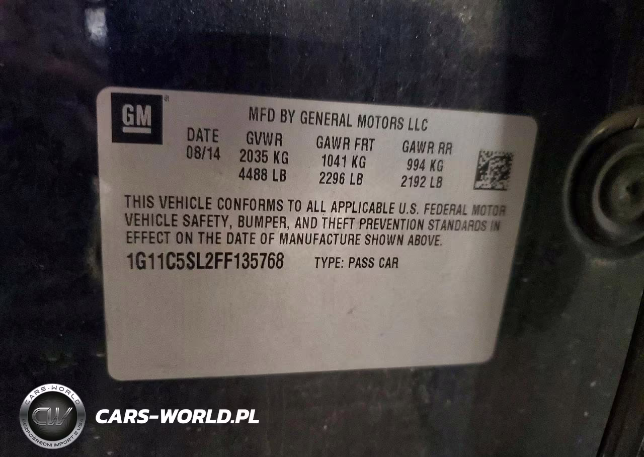 2015 Chevrolet Malibu 1Lt VIN:1G11C5SL2FF135768 - 12