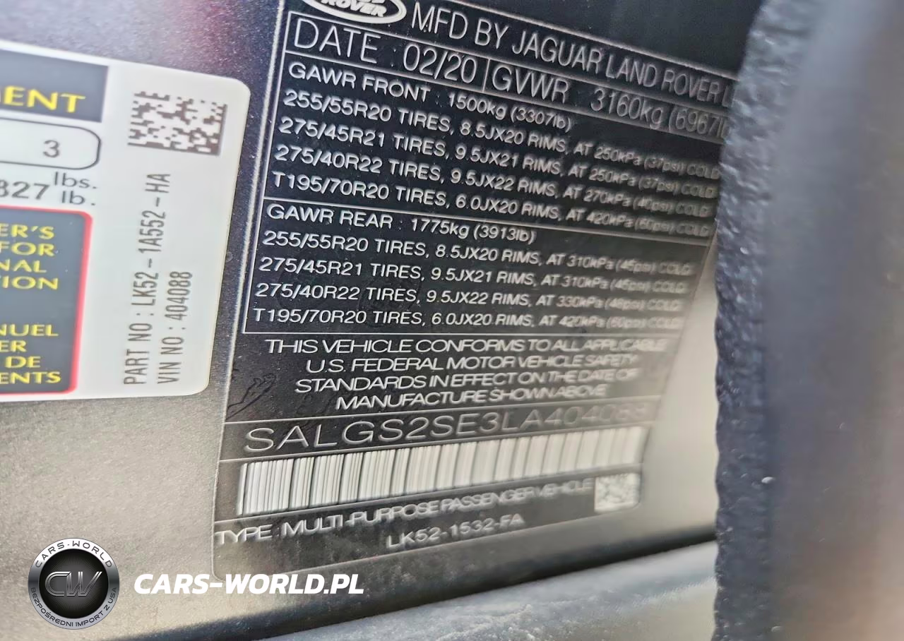 2020 Land Rover Range Rover P525 Hse VIN:SALGS2SE3LA404088 - 13