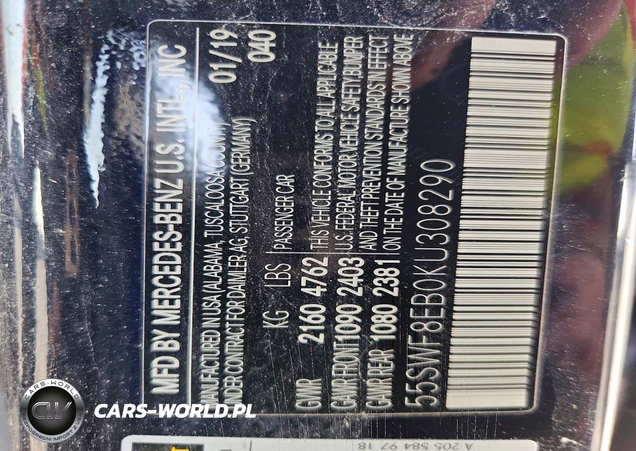 2019 Mercedes-Benz C 300 4Matic VIN:55SWF8EB0KU308290 - 12