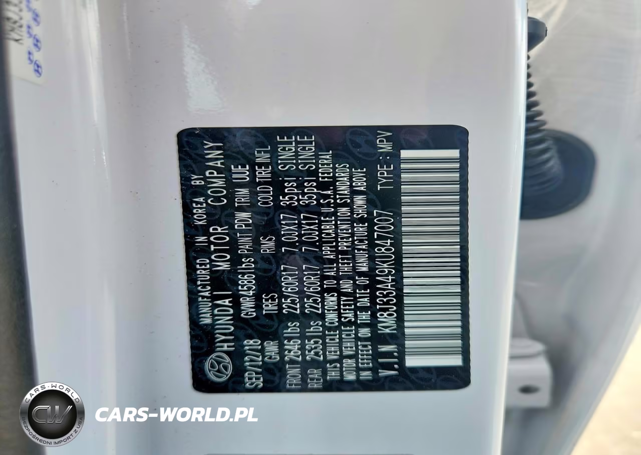 2019 Hyundai Tucson Value VIN:KM8J33A49KU847007 - 14