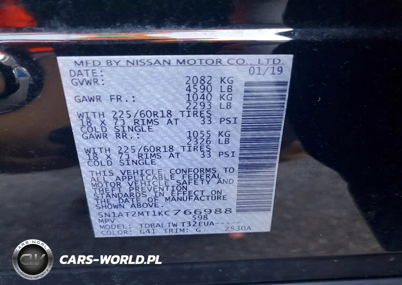 2019 Nissan Rogue Sv VIN:5N1AT2MT1KC766988 - 13