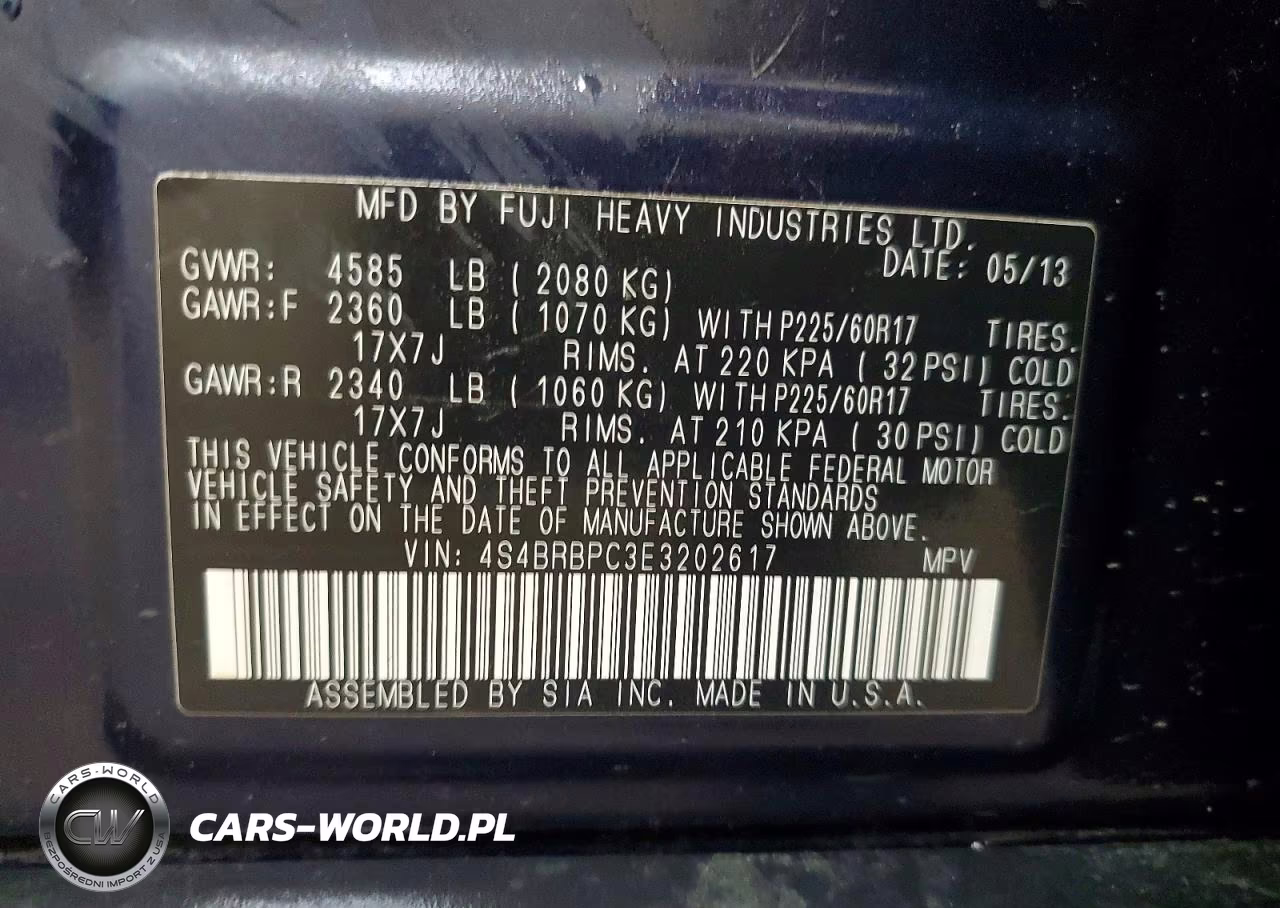 2014 Subaru Outback 2.5I Limited VIN:4S4BRBPC3E3202617 - 13