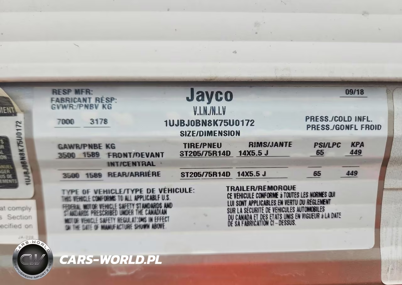 2019 Jayco Other VIN:1UJBJ0BN8K75U0172 - 10