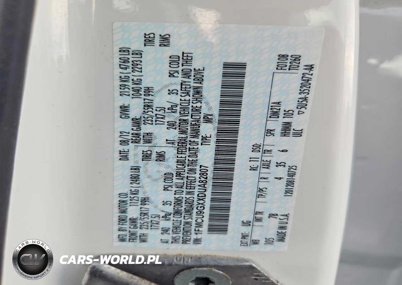 2013 FORD ESCAPE SE VIN:1FMCU9GXXDUA82807 - 13