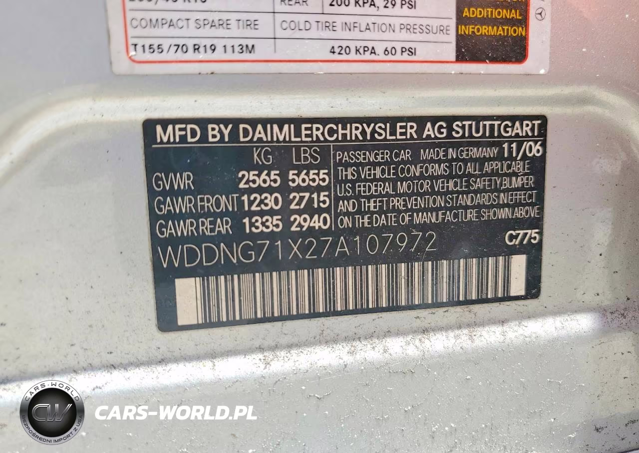 2007 Mercedes-Benz S 550 VIN:WDDNG71X27A107972 - 13