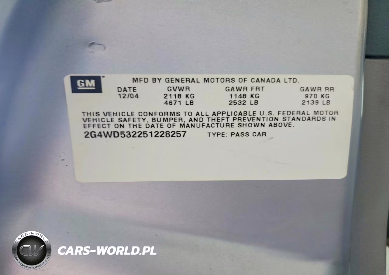 2005 Buick Lacrosse Cxl VIN:2G4WD532251228257 - 12