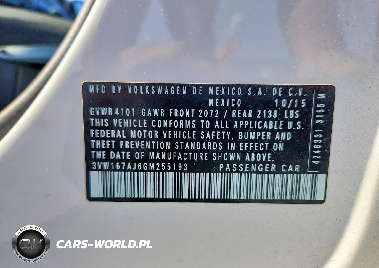 2016 Volkswagen Jetta S VIN:3VW167AJ6GM255193 - 12