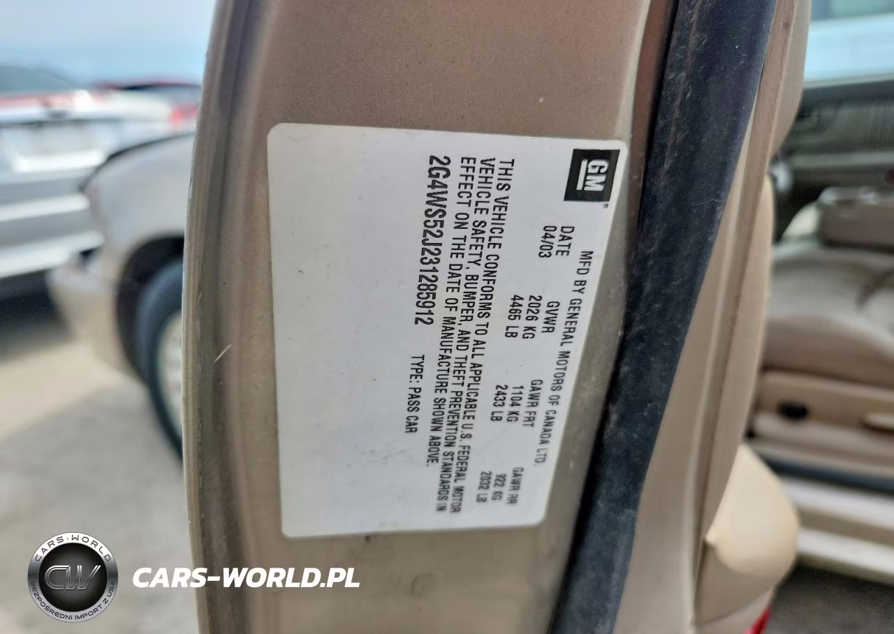 2003 Buick Century Custom VIN:2G4WS52J231285912 - 12