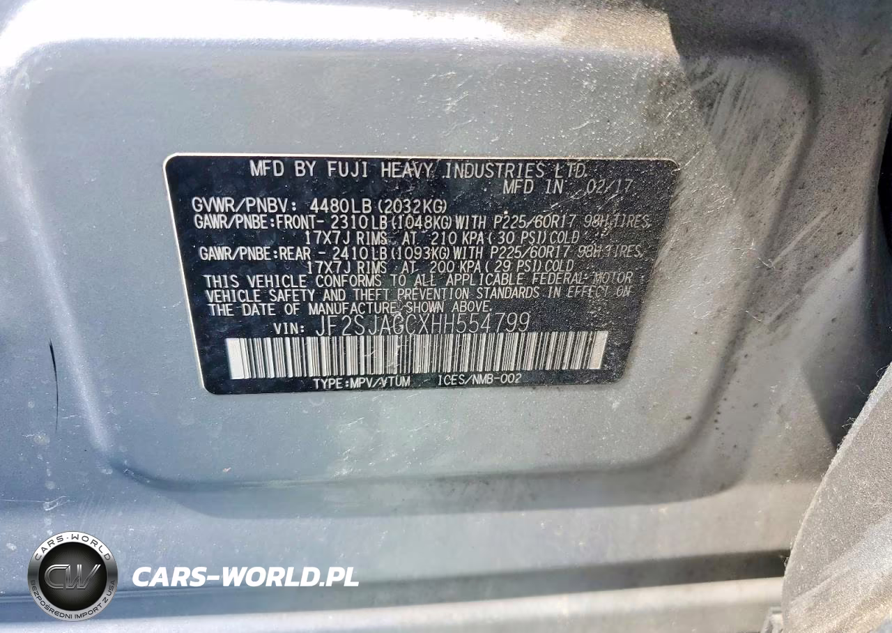 2017 Subaru Forester VIN:JF2SJAGCXHH554799 - 13