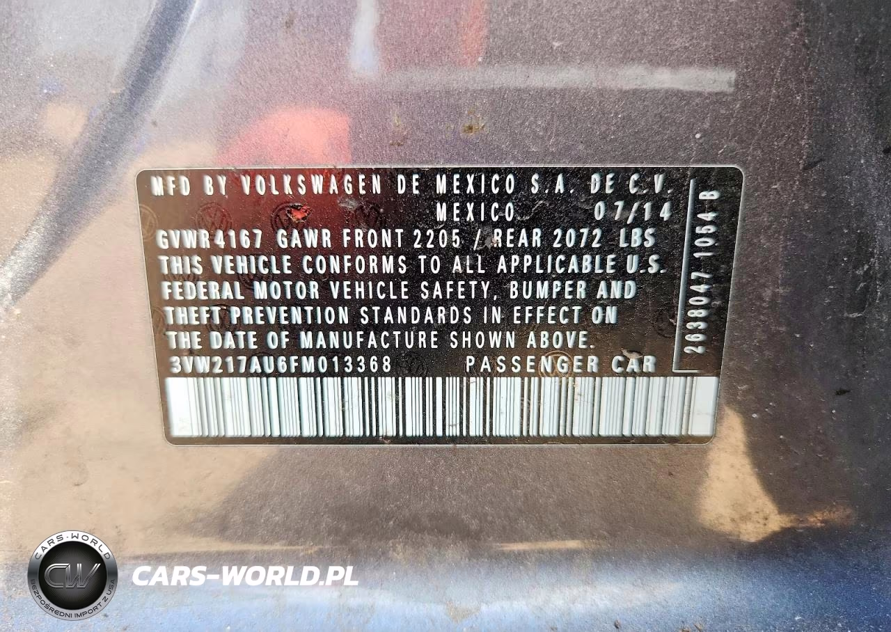 2015 Volkswagen Golf VIN:3VW217AU6FM013368 - 12