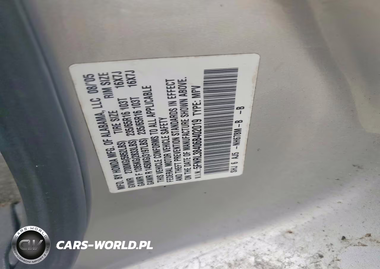 2006 Honda Odyssey Ex VIN:5FNRL38406B402019 - 13
