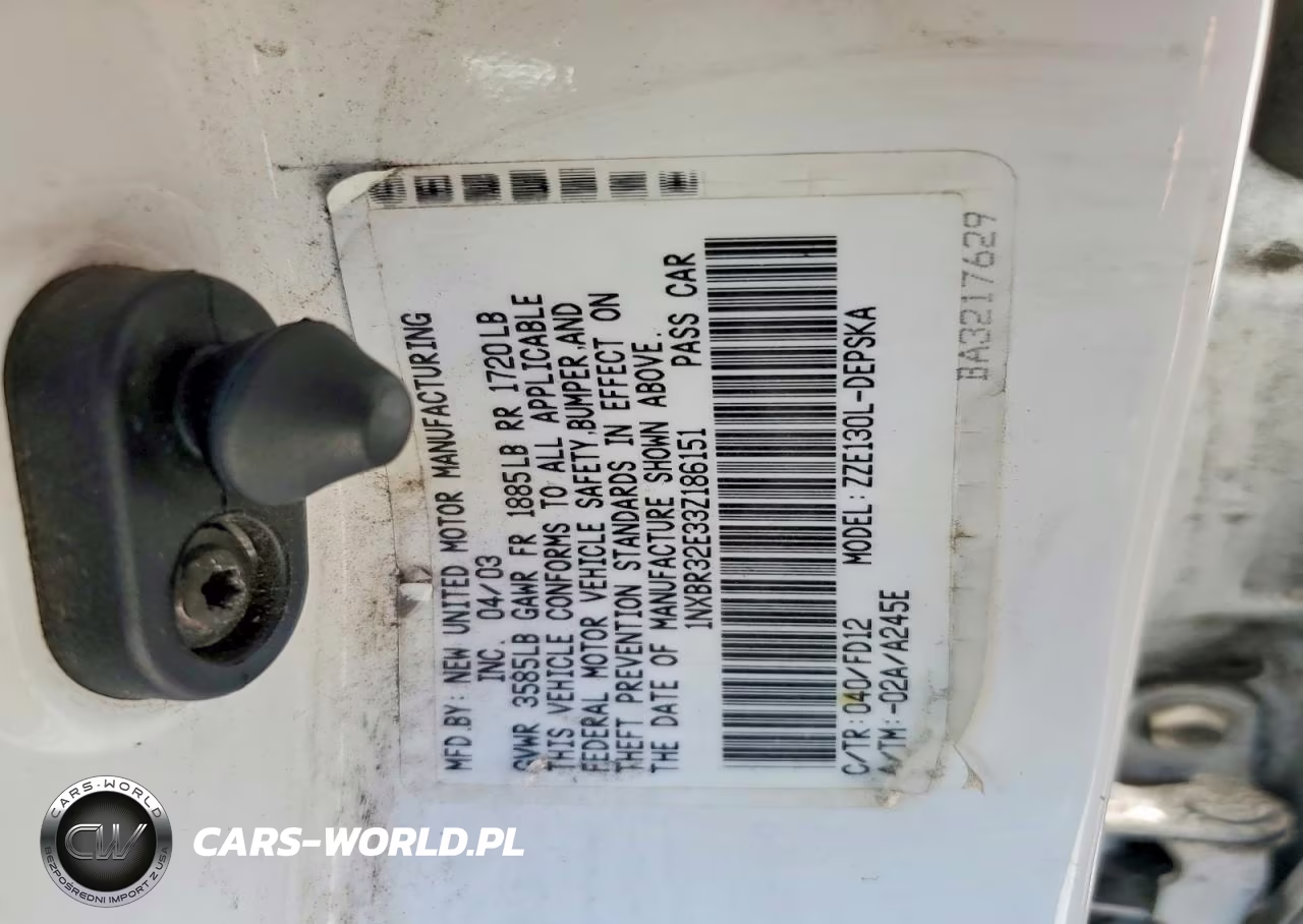 2003 Toyota Corolla S VIN:1NXBR32E33Z186151 - 12