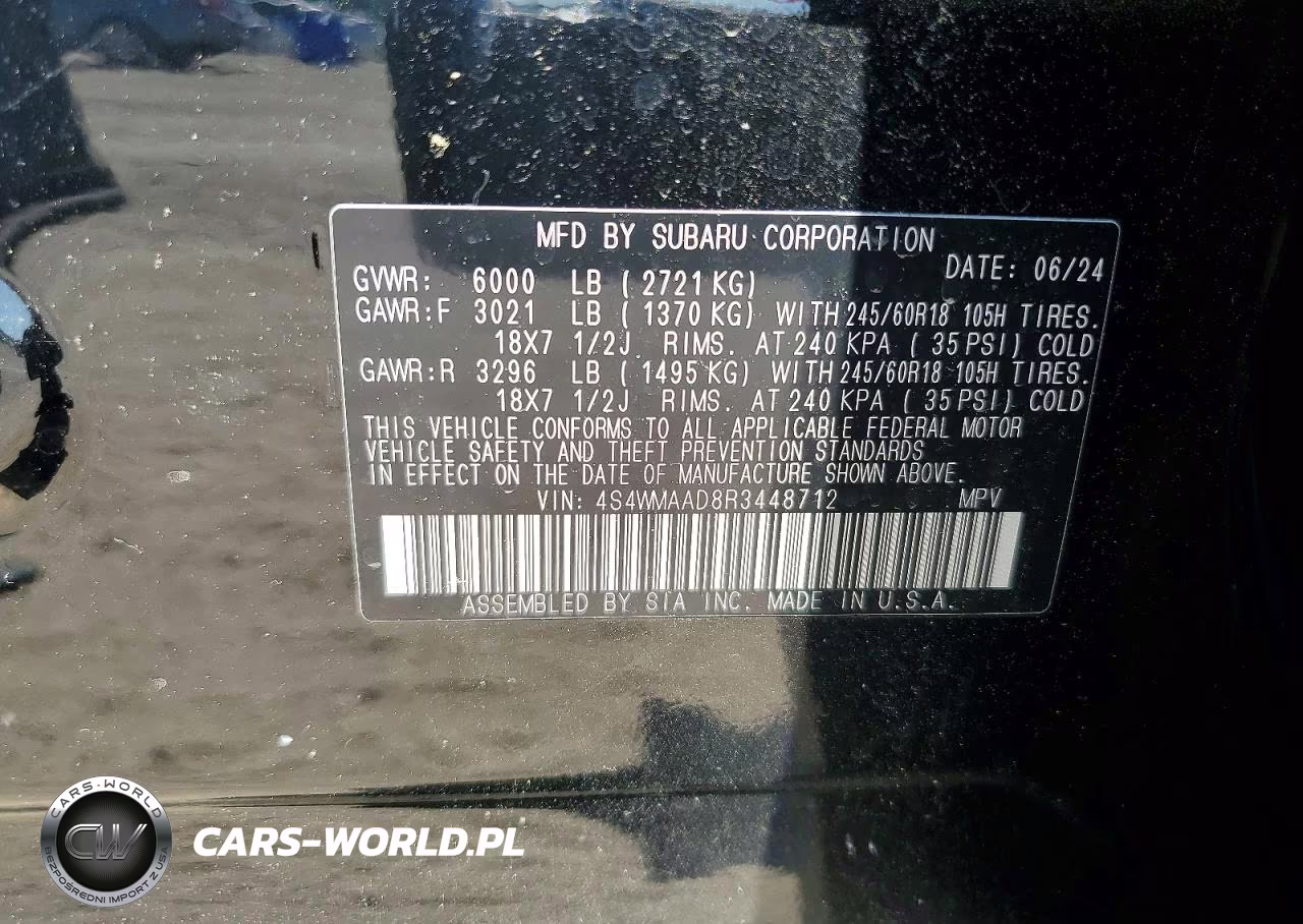 2024 Subaru Ascent VIN:4S4WMAAD8R3448712 - 14