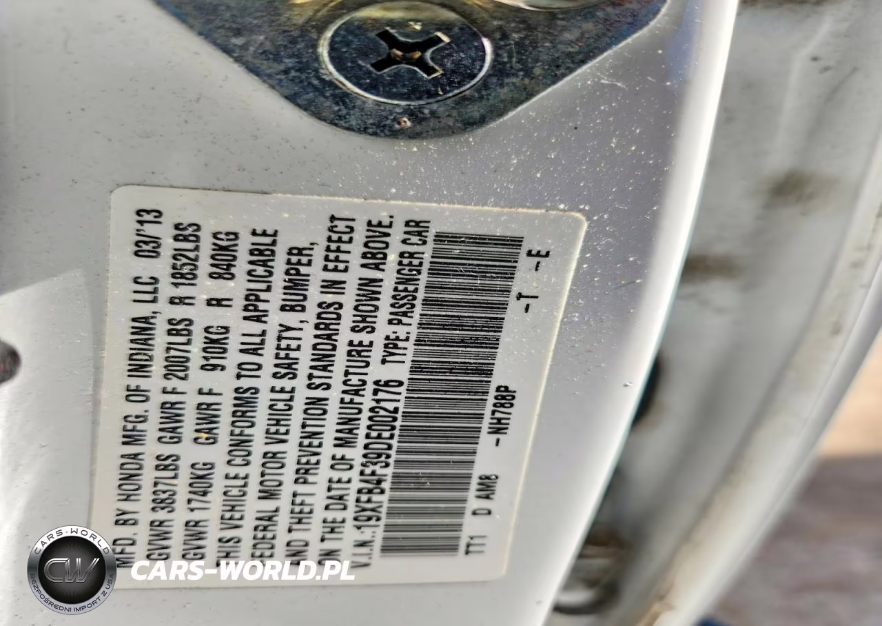 2013 Honda Civic Hybrid L VIN:19XFB4F39DE002176 - 12