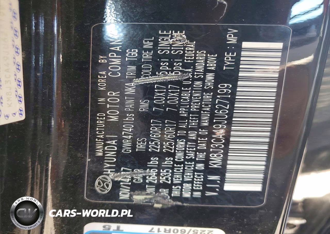 2018 Hyundai Tucson Sel VIN:KM8J3CA49JU627199 - 12