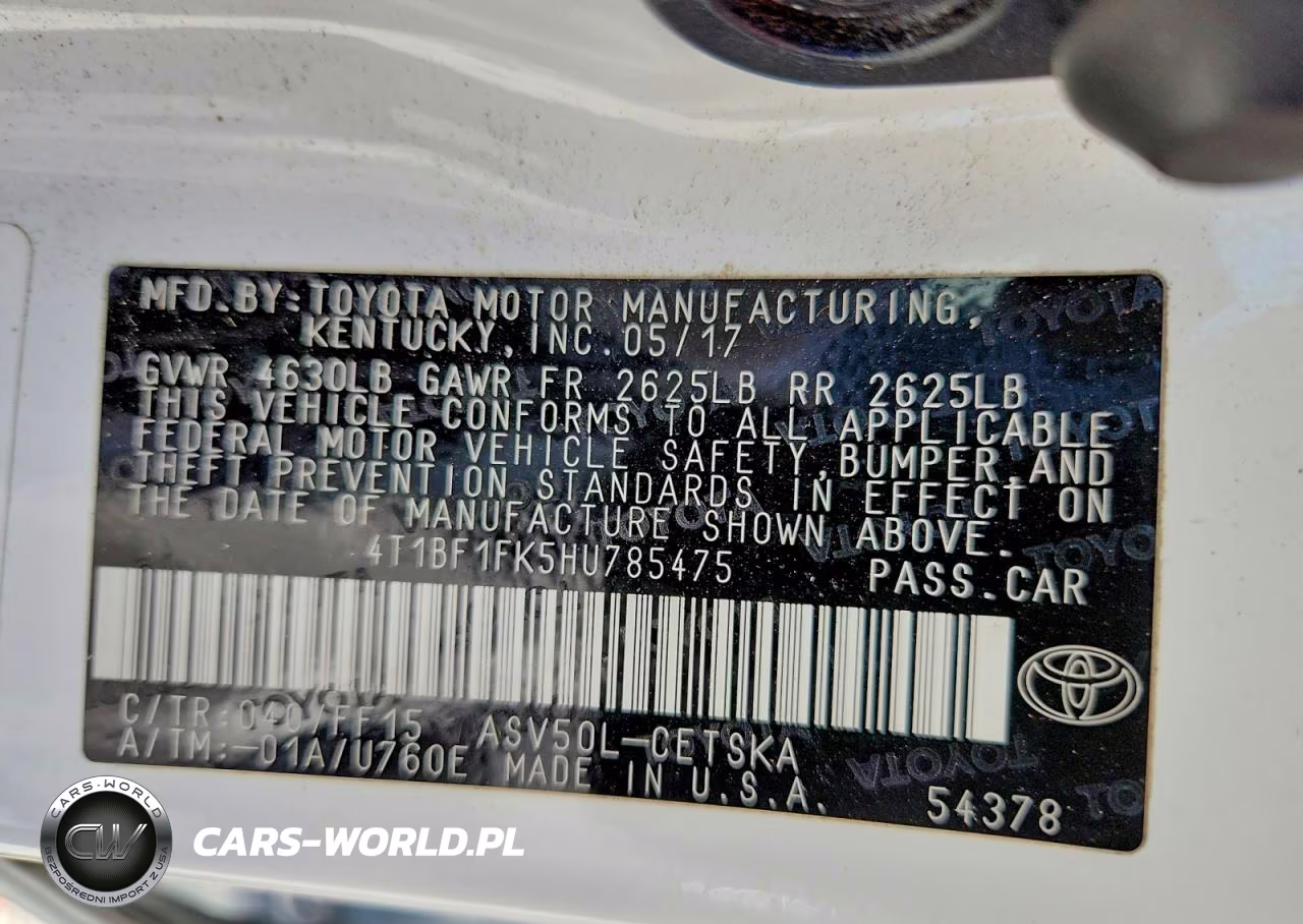 2017 Toyota Camry Se VIN:4T1BF1FK5HU785475 - 12