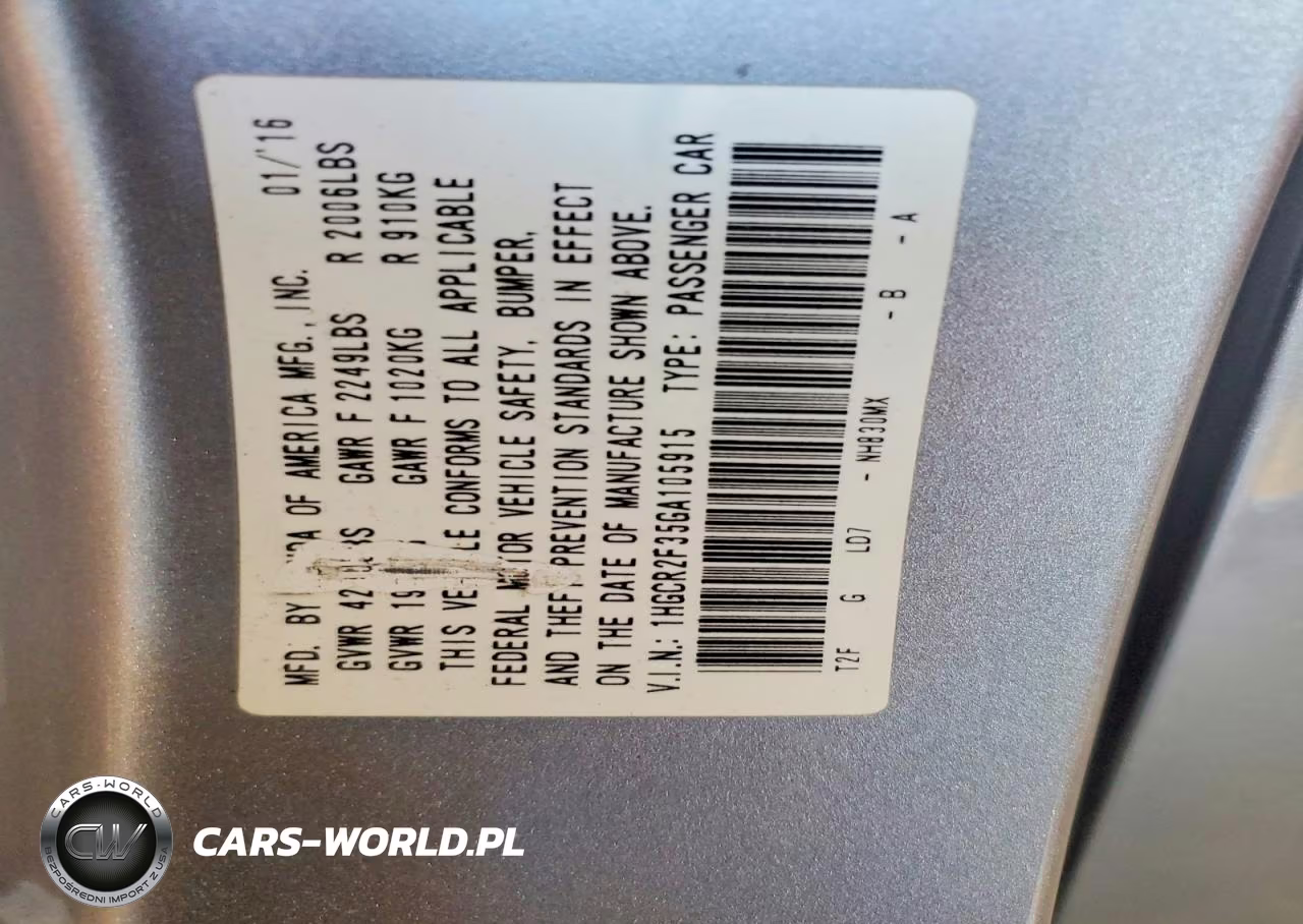 2016 Honda Accord Lx VIN:1HGCR2F35GA105915 - 13