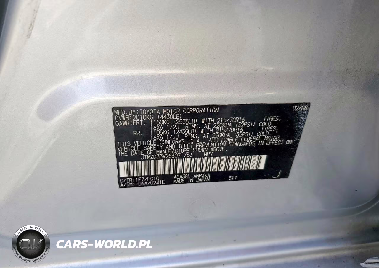 2008 Toyota Rav4 Base VIN:JTMZD33V286071763 - 13