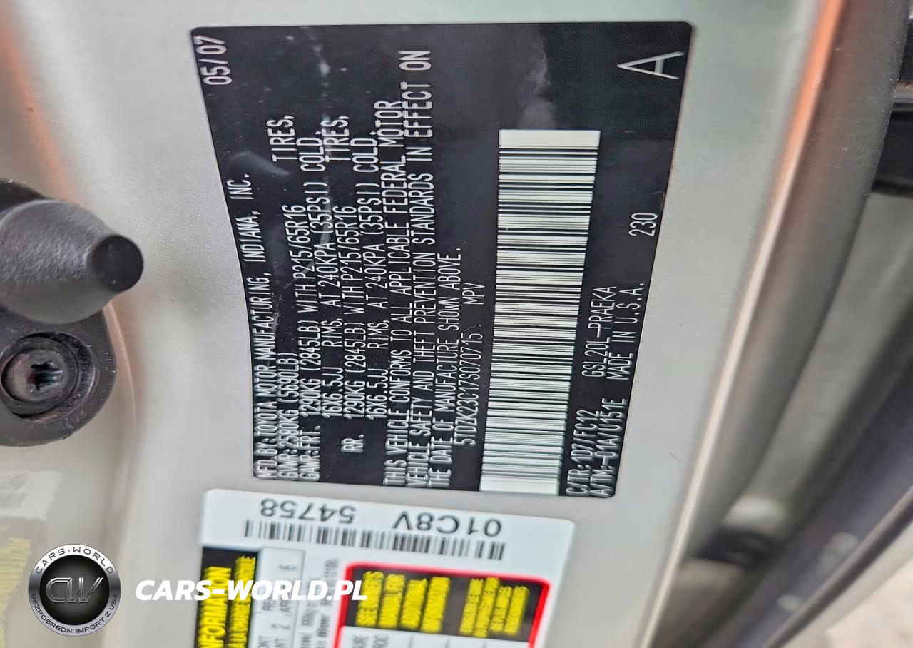 2007 Toyota Sienna Le 8-Passenger VIN:5TDZK23C17S070715 - 13