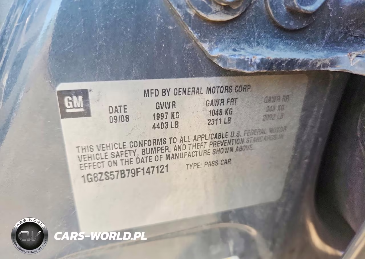 2009 Saturn Aura Xe VIN:1G8ZS57B79F147121 - 12