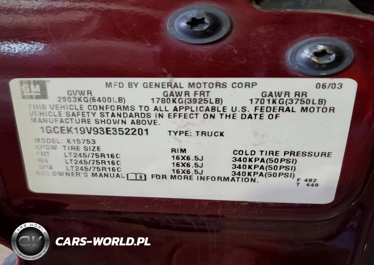 2003 Chevrolet Silverado K1500 VIN:1GCEK19V93E352201 - 12