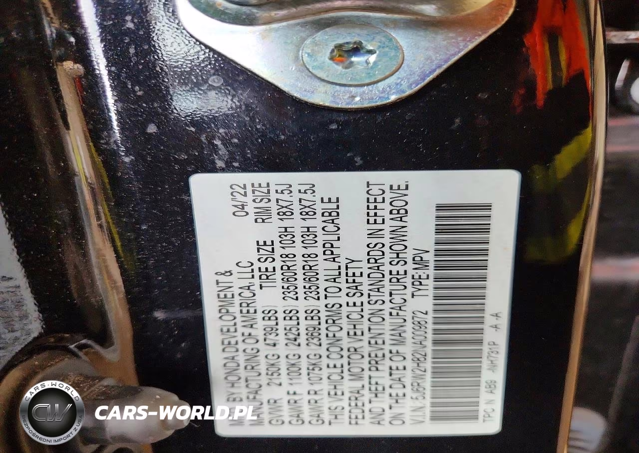 2022 Honda Cr-V Exl VIN:5J6RW2H82NA009872 - 14