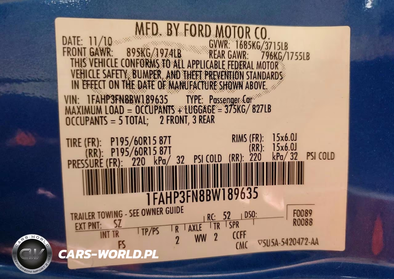 2011 Ford Focus Se VIN:1FAHP3FN8BW189635 - 12