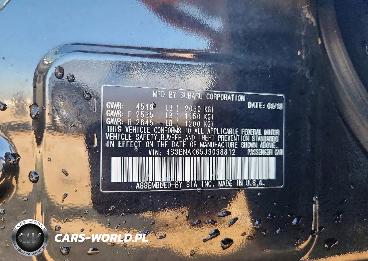 2018 Subaru Legacy 2.5I Limited VIN:4S3BNAK65J3038812 - 13