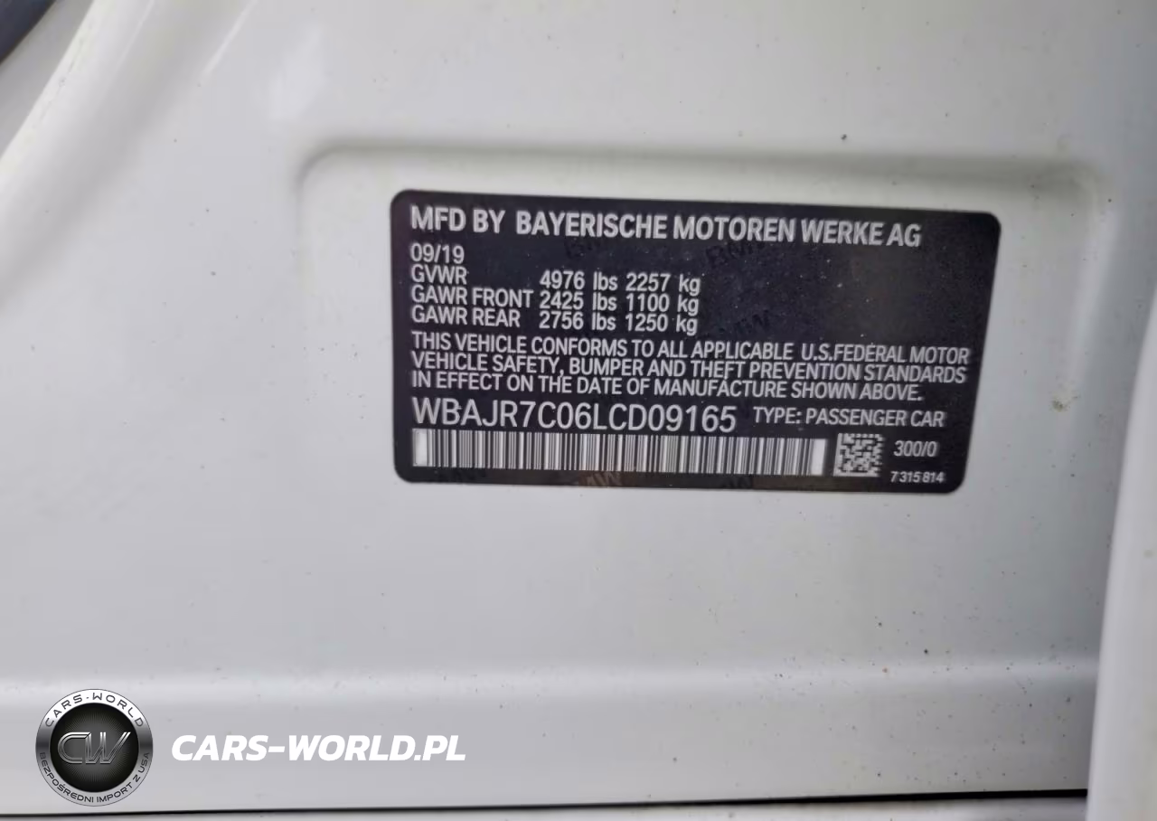 2020 BMW 530 Xi VIN:WBAJR7C06LCD09165 - 12