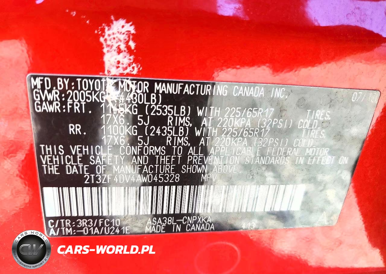 2010 Toyota Rav4 Base VIN:2T3ZF4DV4AW045328 - 13