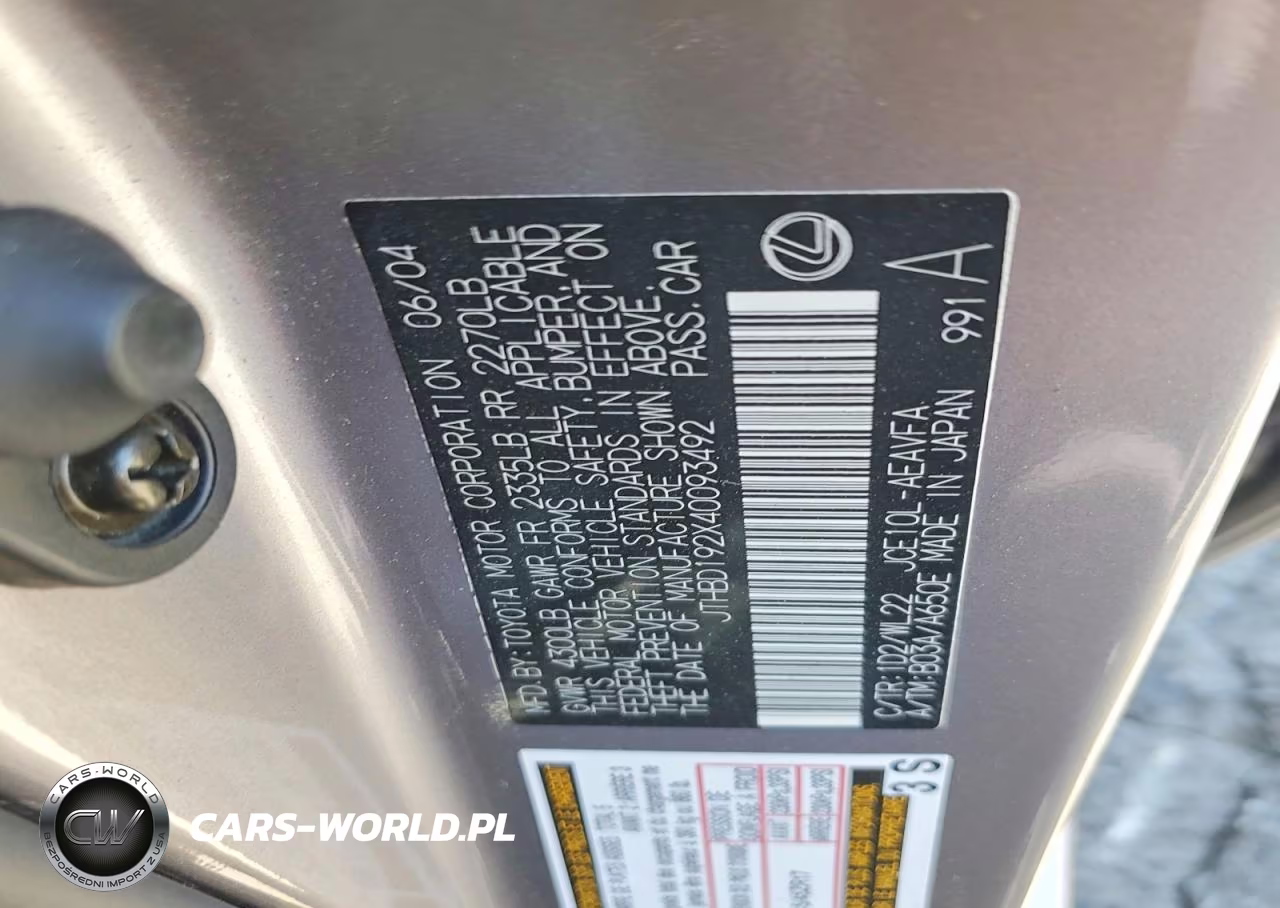 2004 Lexus Is 300 VIN:JTHBD192X40093492 - 12