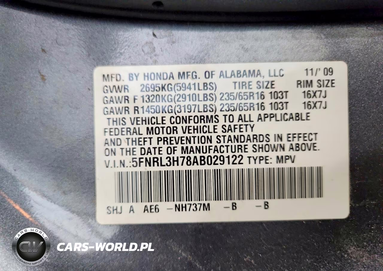 2010 Honda Odyssey Exl VIN:5FNRL3H78AB029122 - 13