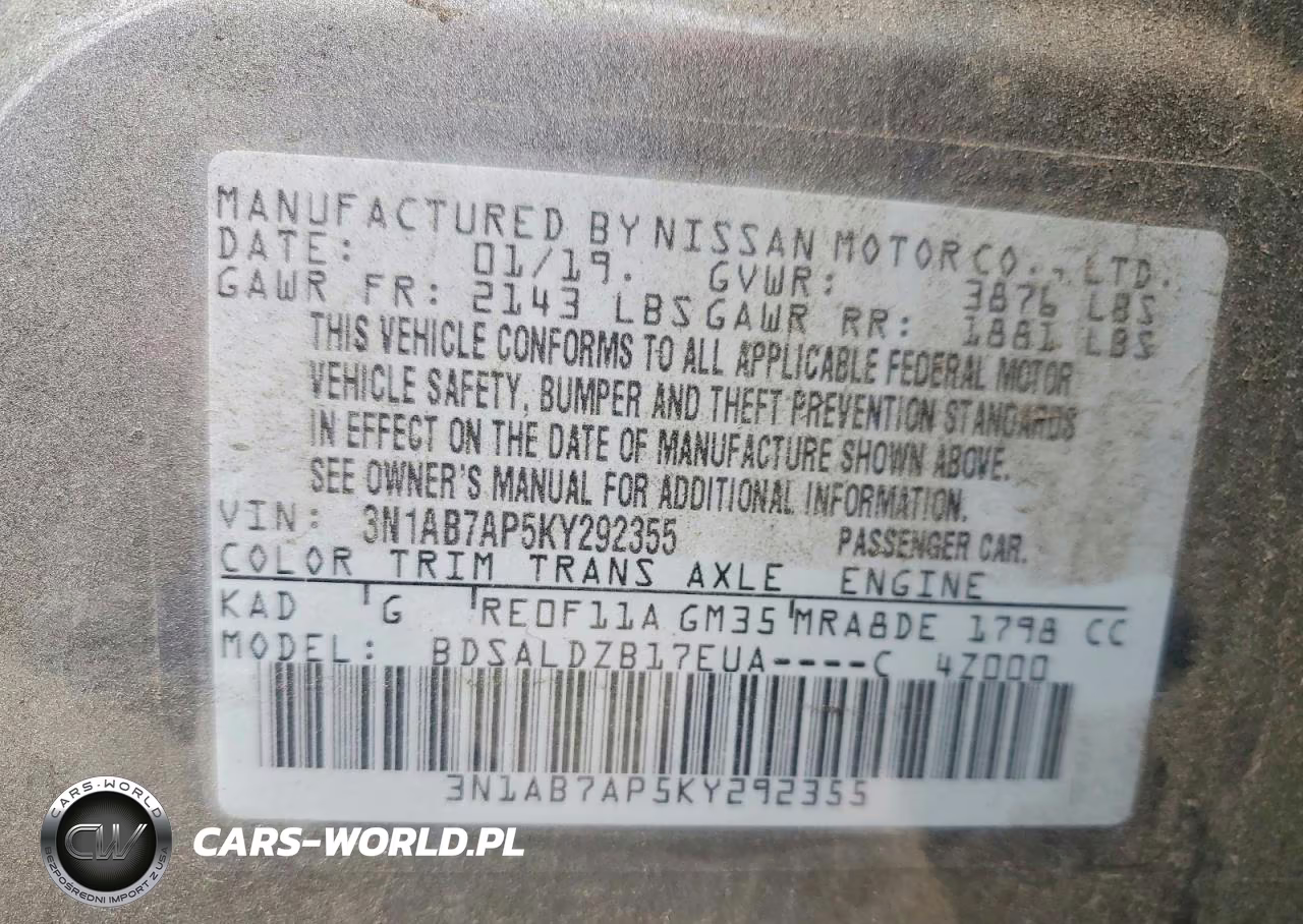 2019 Nissan Sentra Sv VIN:3N1AB7AP5KY292355 - 13