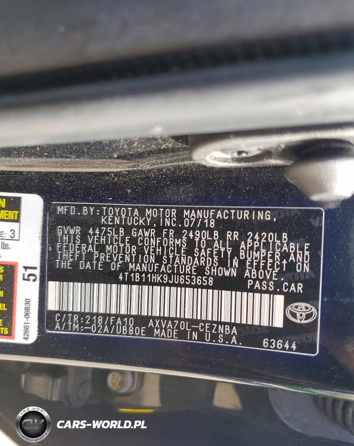 2018 Toyota Camry Le VIN:4T1B11HK9JU653658 - 12