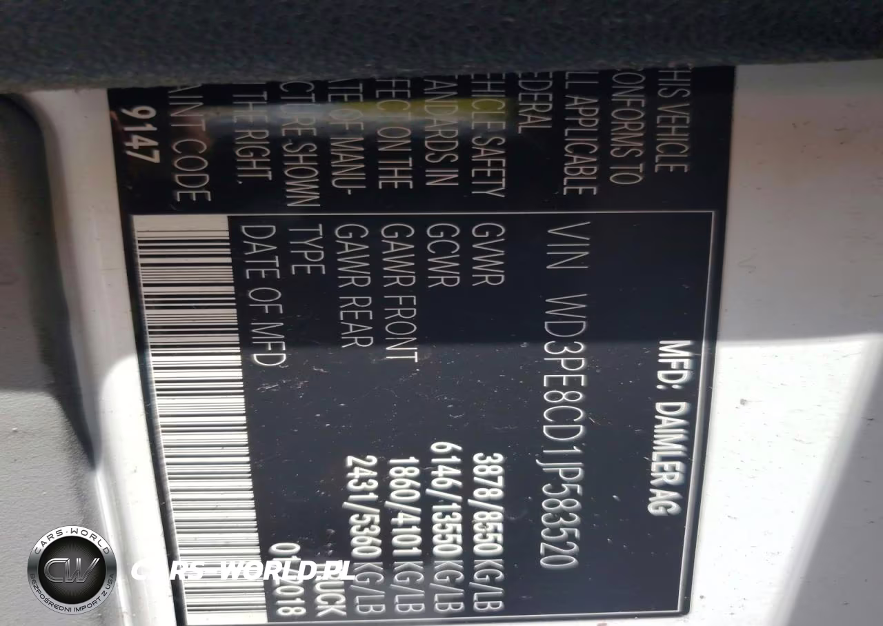 2018 Mercedes-Benz Sprinter 2500 Delivery Van VIN:WD3PE8CD1JP583520 - 12