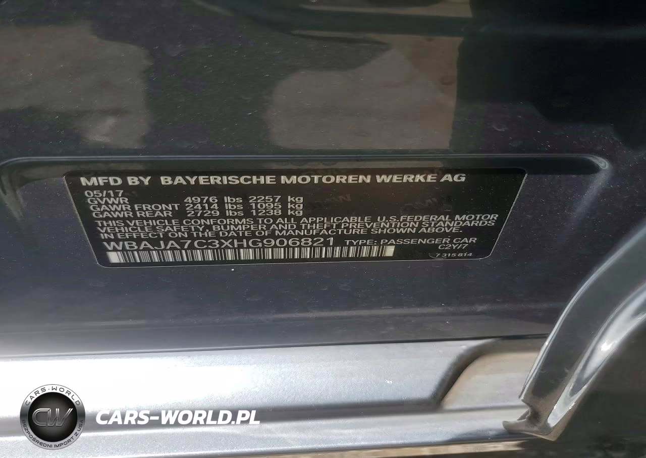 2017 BMW 530 Xi VIN:WBAJA7C3XHG906821 - 12