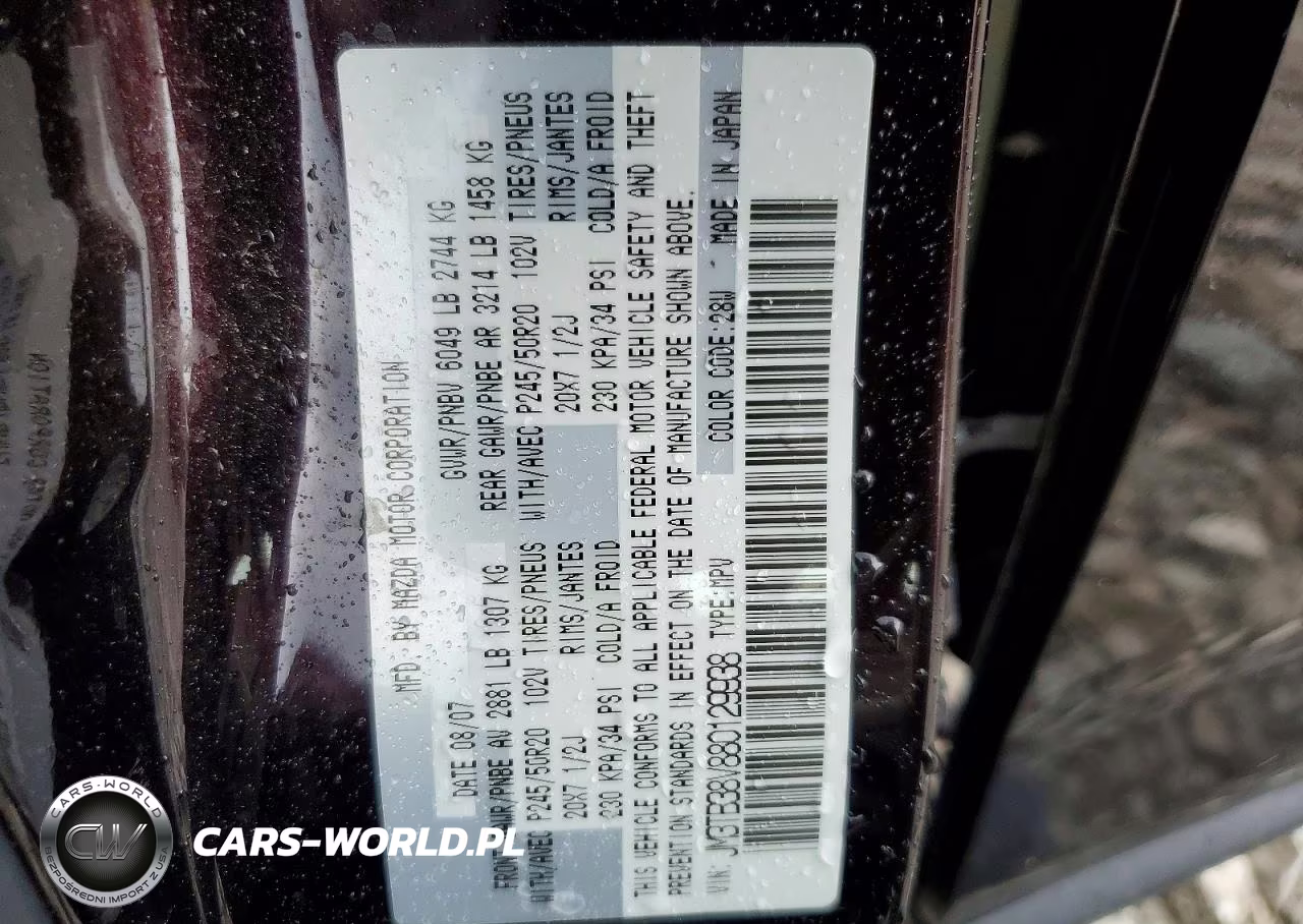 2008 Mazda Cx-9 VIN:JM3TB38V880129938 - 14