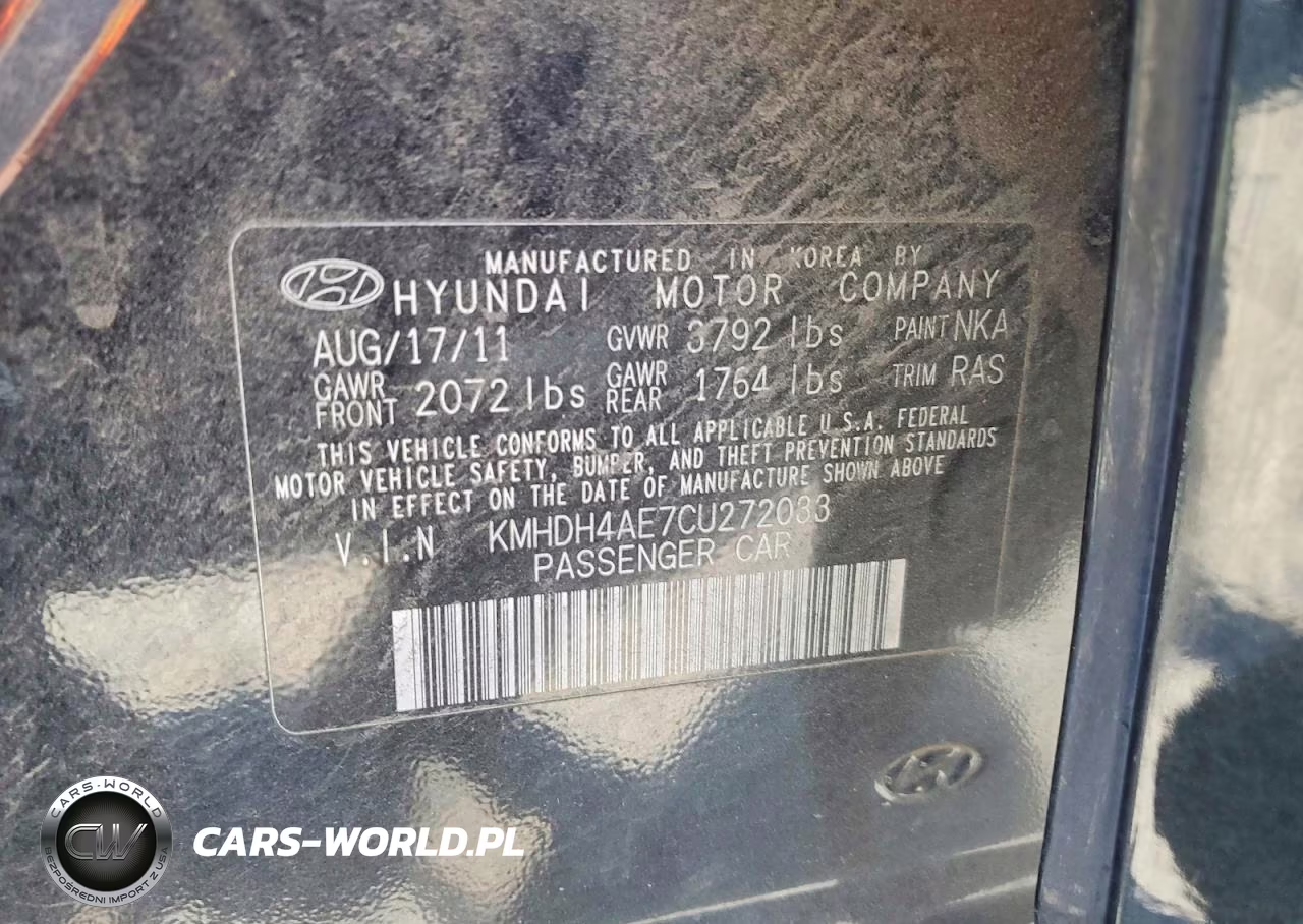 2012 Hyundai Elantra Limited VIN:KMHDH4AE7CU272033 - 12