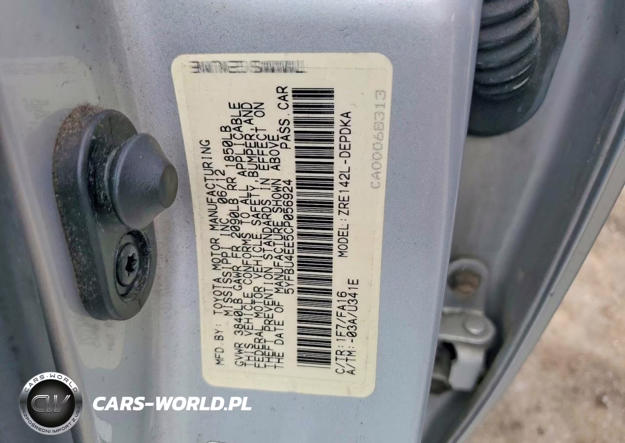 2012 Toyota Corolla L VIN:5YFBU4EE5CP056924 - 12