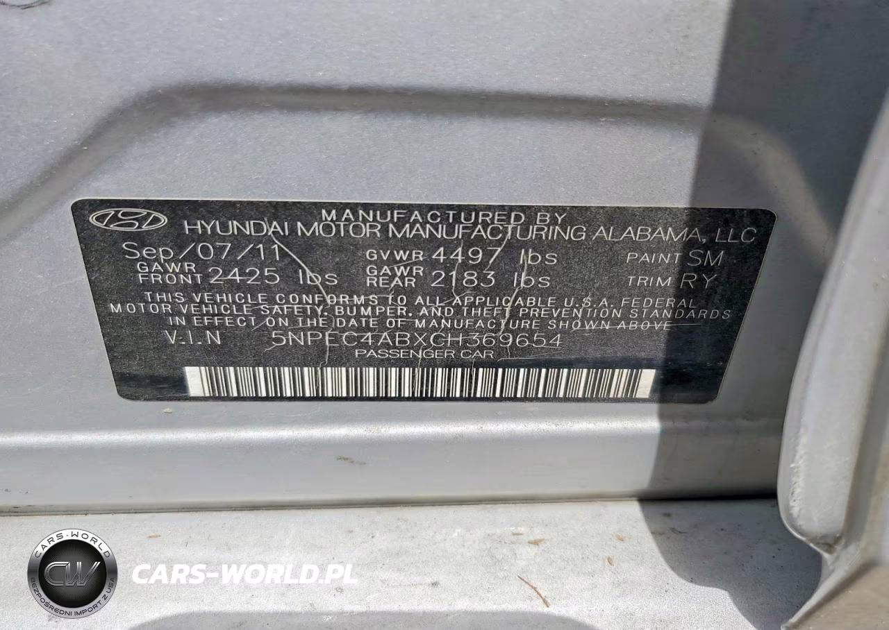 2012 Hyundai Sonata Limited 2.0T VIN:5NPEC4ABXCH369654 - 12