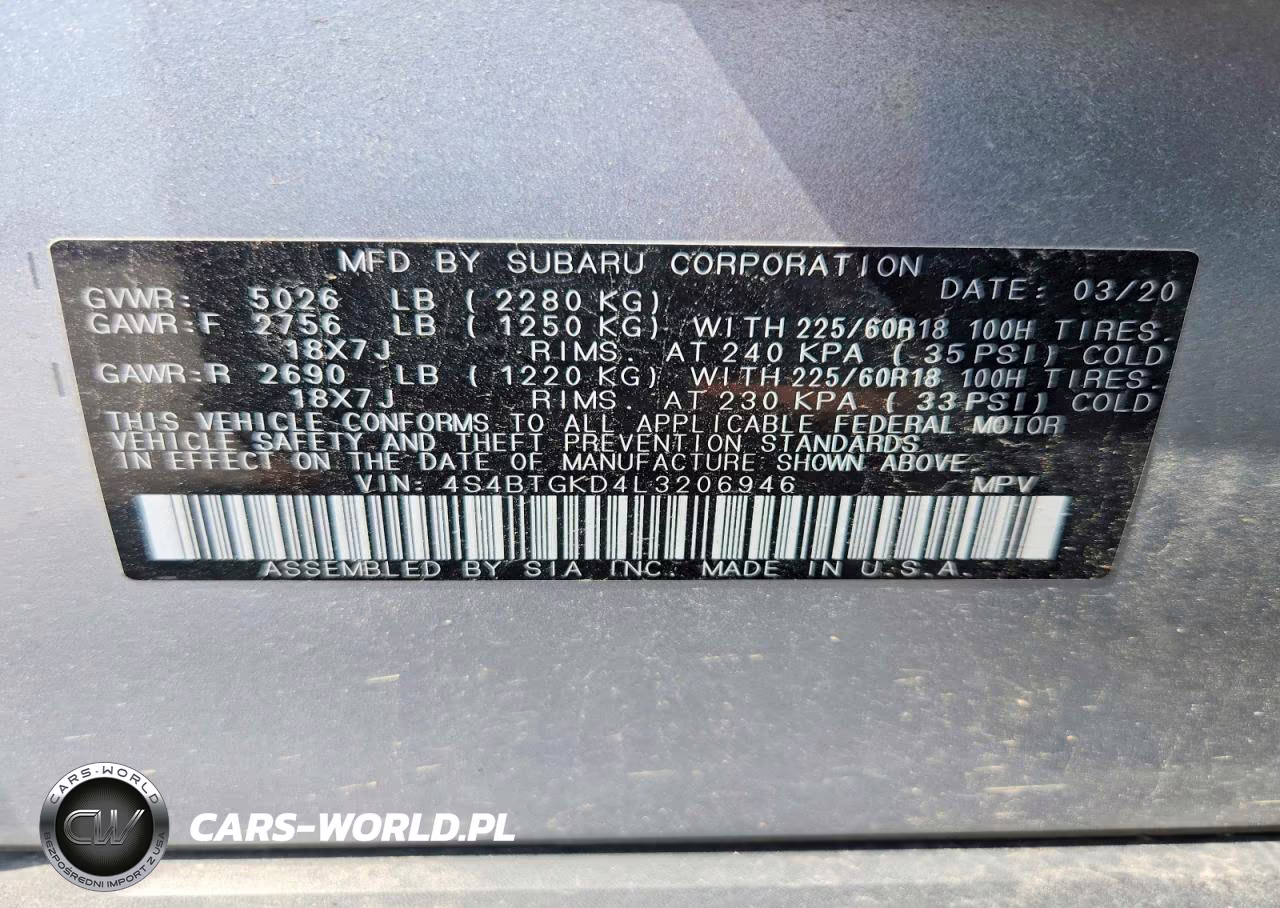 2020 Subaru Outback Onyx Edition Xt VIN:4S4BTGKD4L3206946 - 13