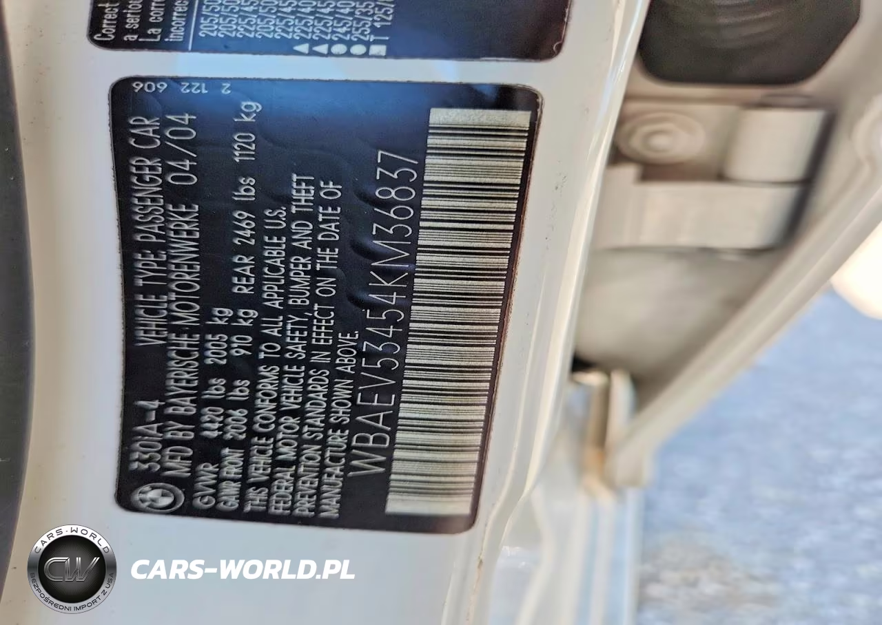 2004 BMW 330 I VIN:WBAEV53454KM36837 - 12