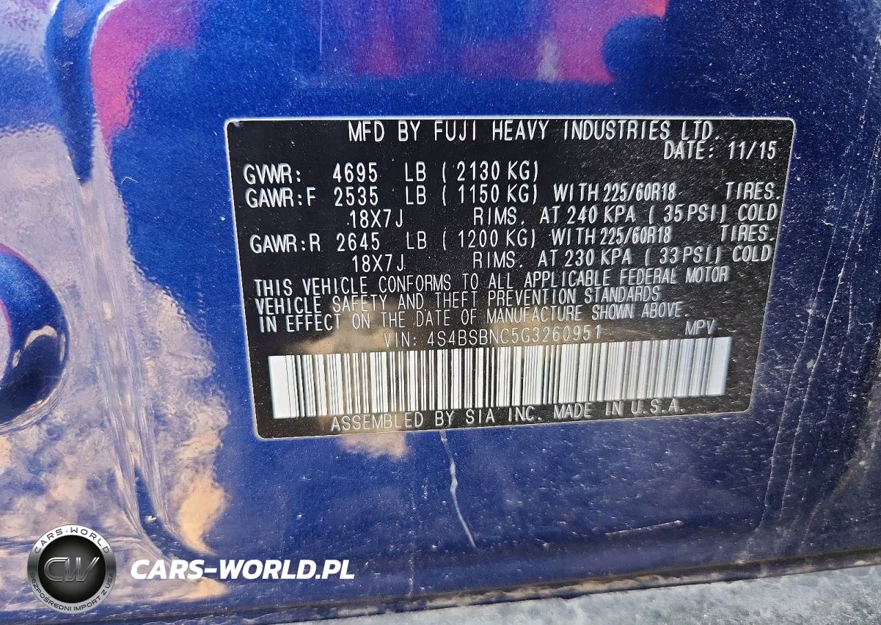2016 Subaru Outback VIN:4S4BSBNC5G3260951 - 13