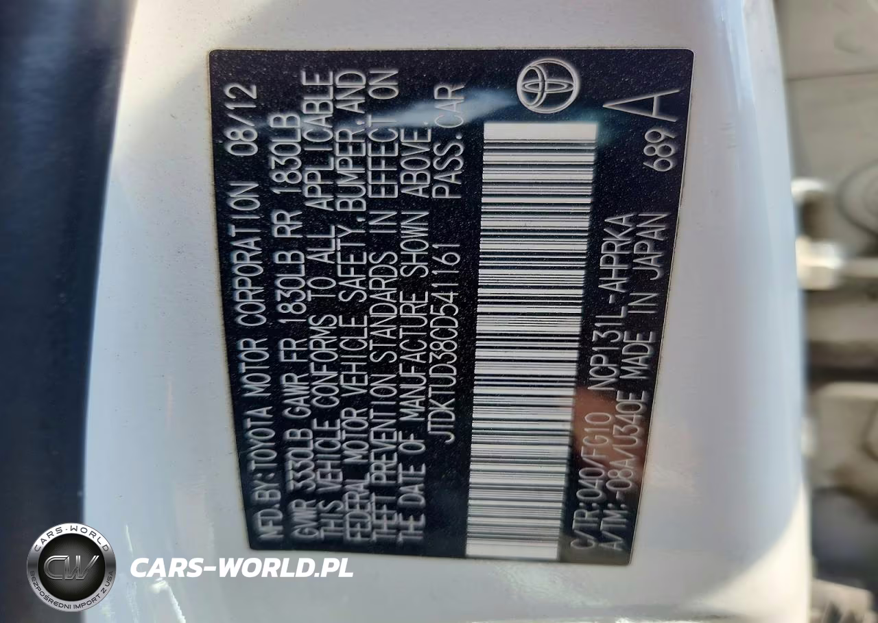 2012 Toyota Yaris 5-Door L VIN:JTDKTUD38CD541161 - 12